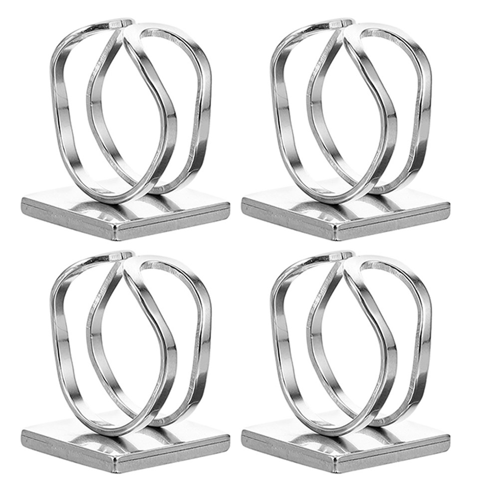 Resin Craft Supplies - 4Pcs Stainless Steel Square Bezel Ring