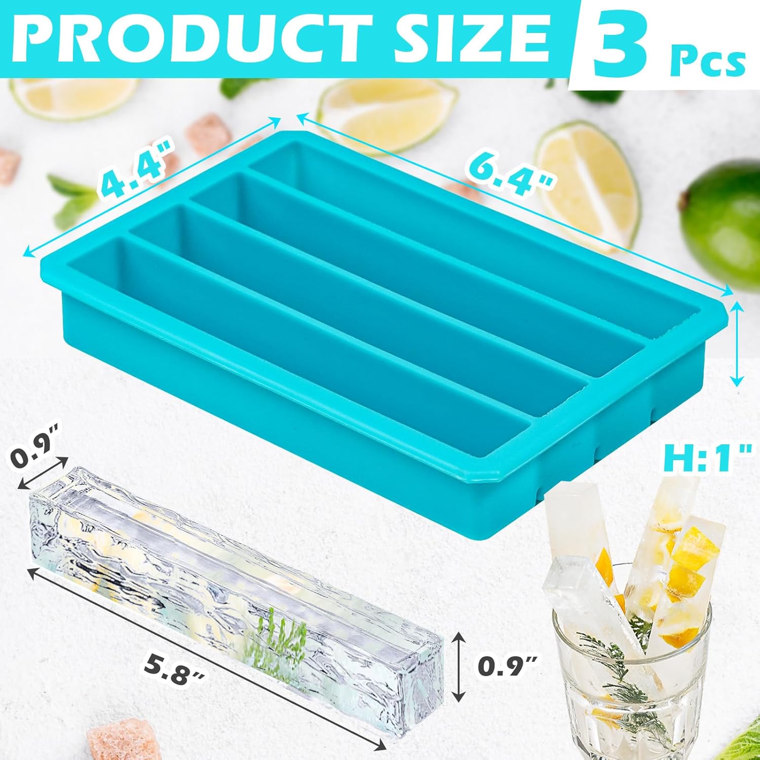 Long Ice Cube Sticks Mold for  - مراجعة Silicone Mold Tray وسعره