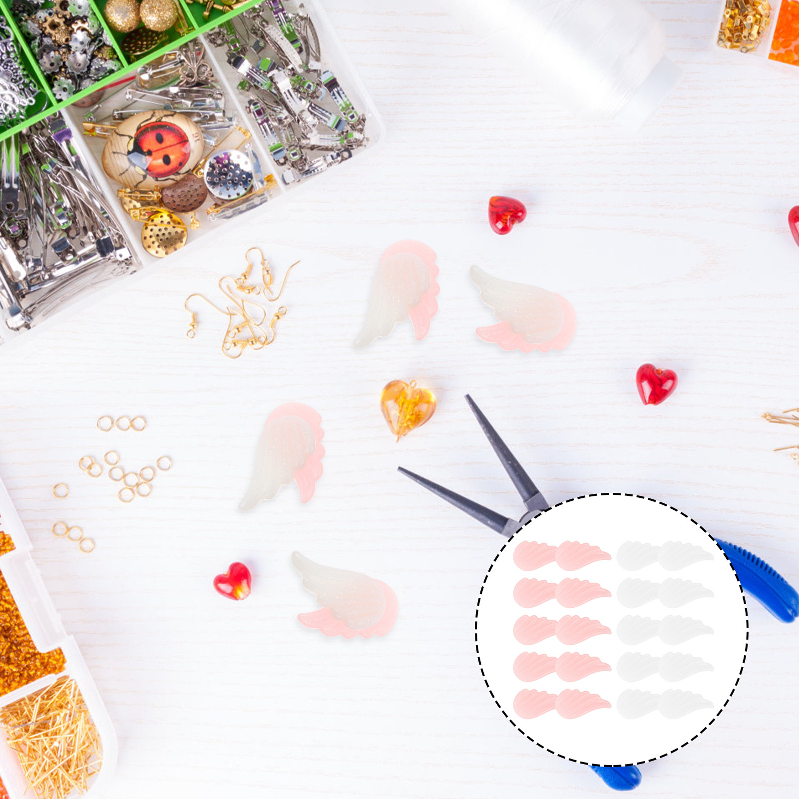 20Pcs Delicate Angel Wing Orna - مراجعة Resin Craft Supplies وسعره