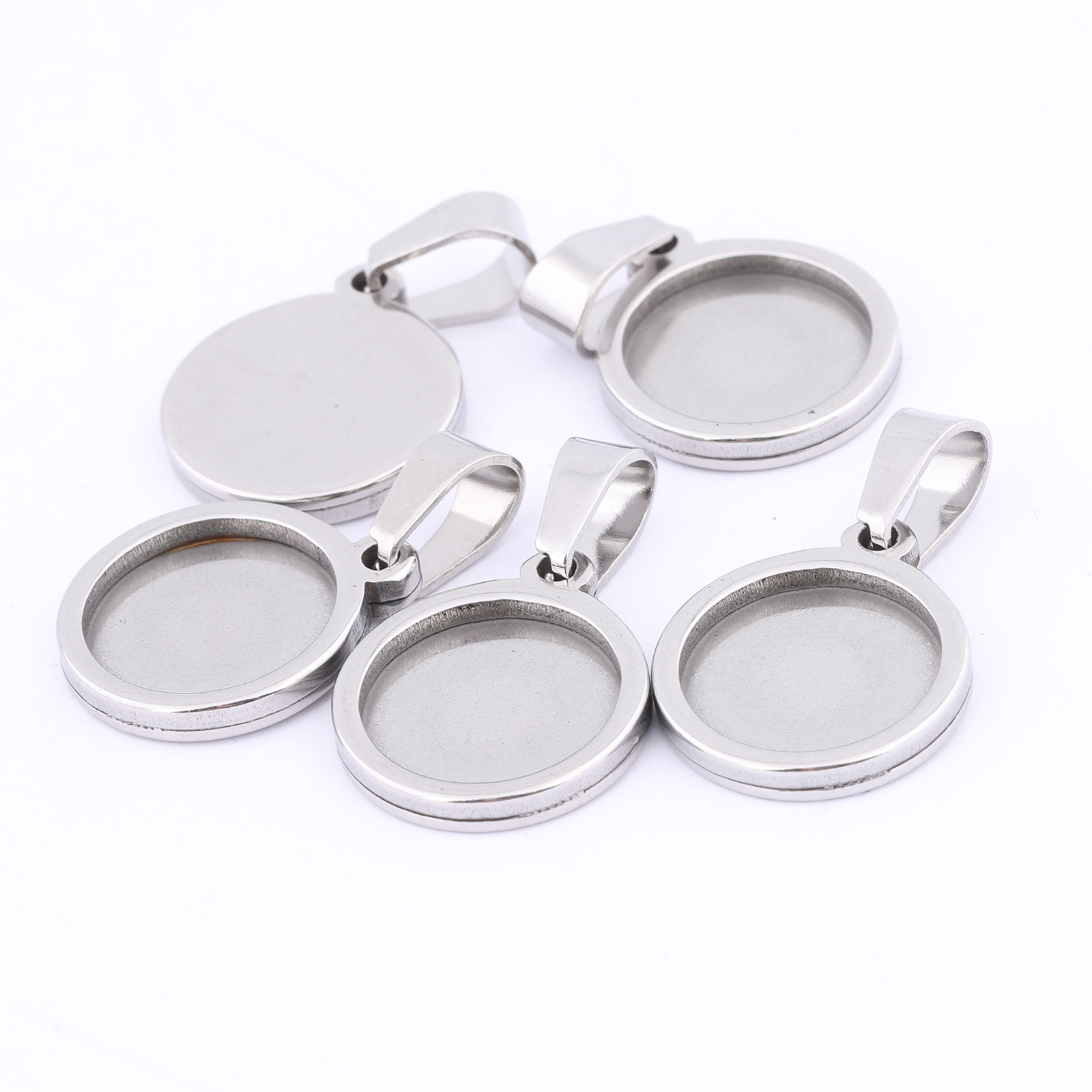 10pcs Gold Plated Black 12mm R - مراجعة Bezels Set Pendant وسعره