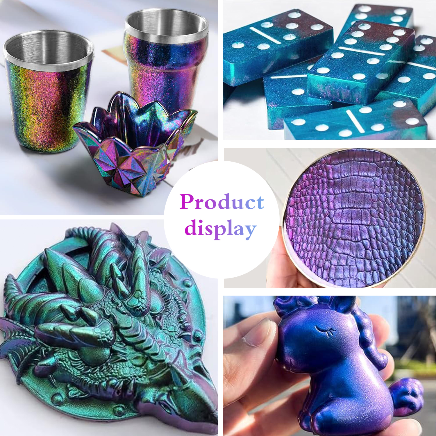 1 Set Chameleon Powder Nail Ch - مراجعة Resin Glitter Pack وسعره