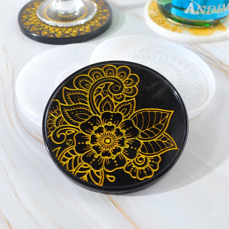 Flower Coaster Silicone Mold E - مراجعة Coaster Mold Round وسعره