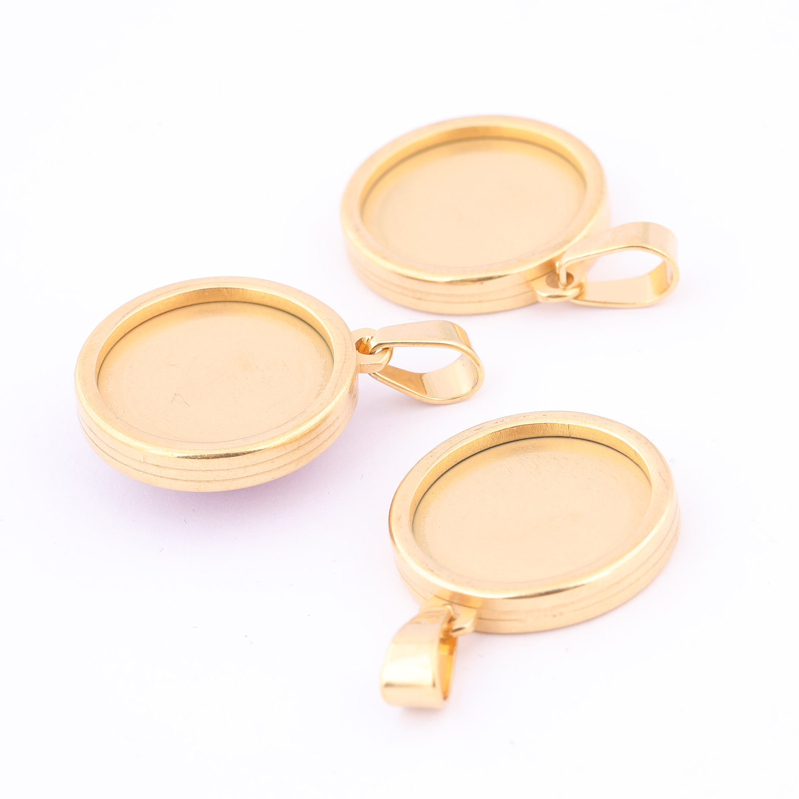 5pcs Stainless Steel Gold Plat - مراجعة Bezels Set Pendant وسعره