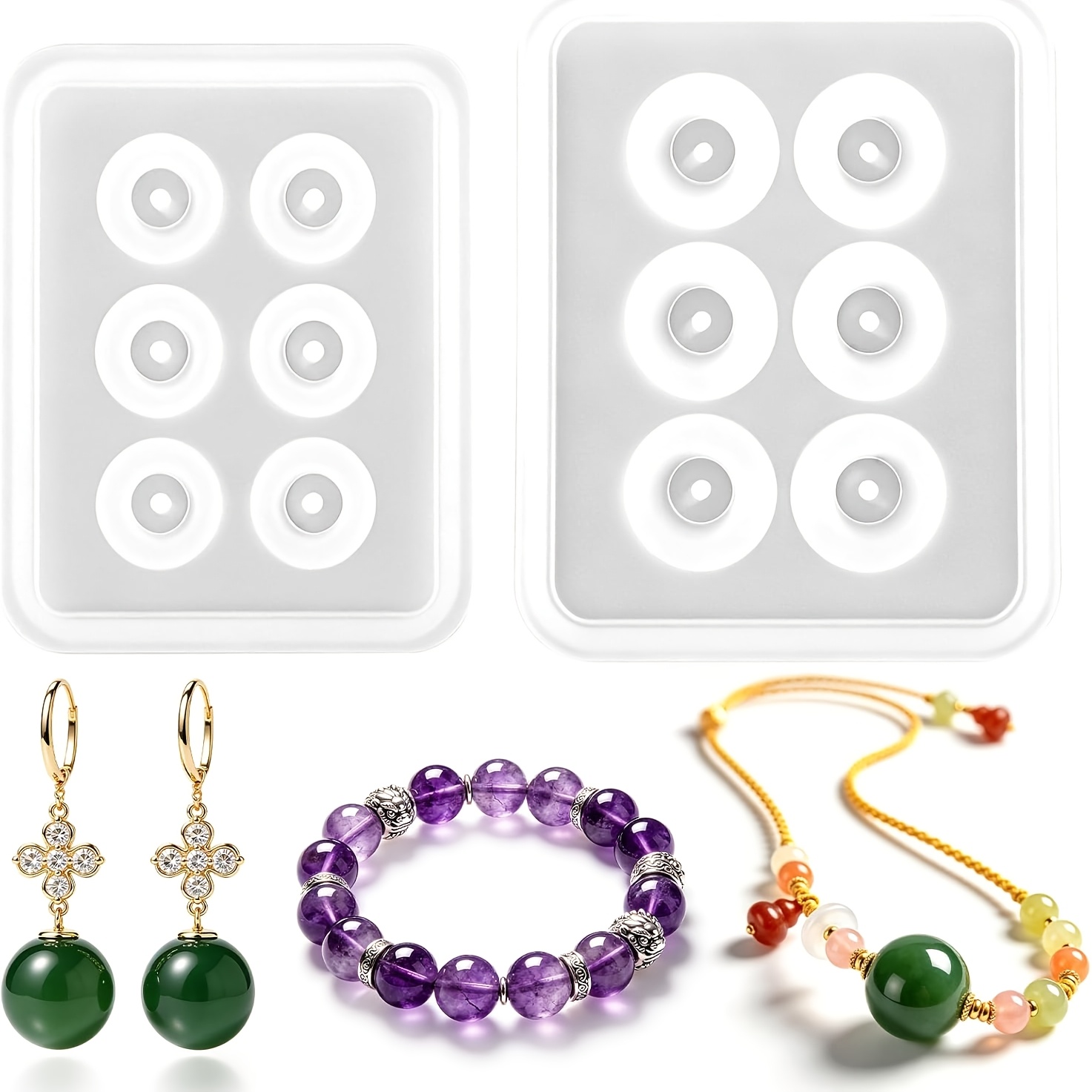 Two perforated spherical silic - مراجعة Resin Jewelry Kit وسعره