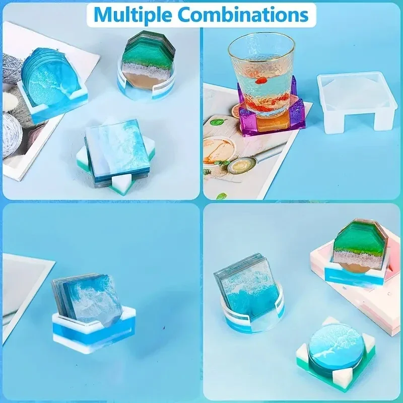 5Pcs/Set DlY Epoxy Resin Cup C - مراجعة Coaster Mold Round وسعره