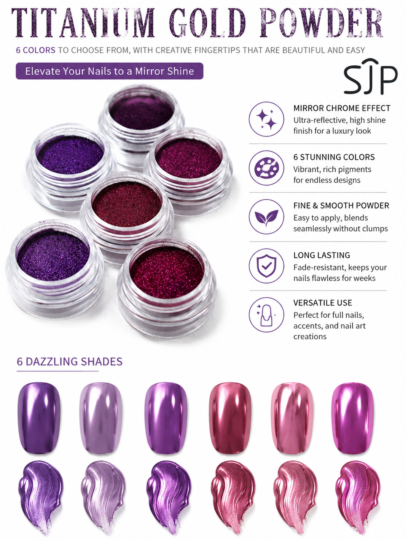 6-piece Electric Purple Series - مراجعة Resin Glitter Pack وسعره