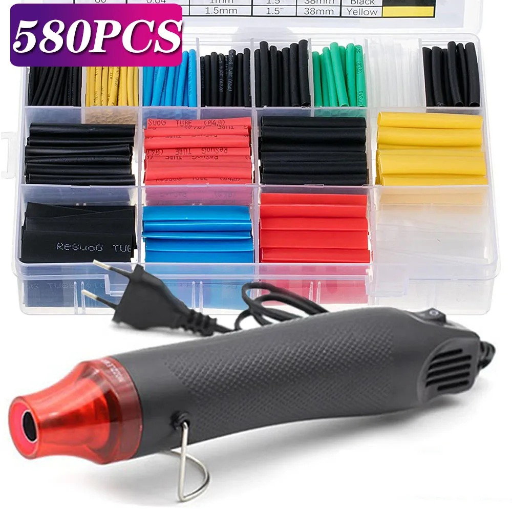 580/530/127PCS Heat Shrink Tub - مراجعة Heat Gun Small وسعره