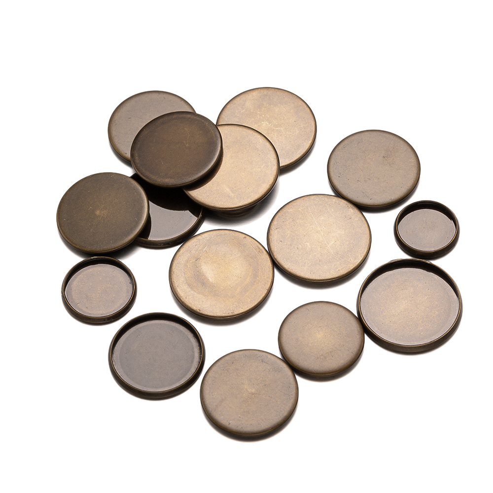 20pcs Antique Bronze Flat Roun - مراجعة Bezels Set Pendant وسعره