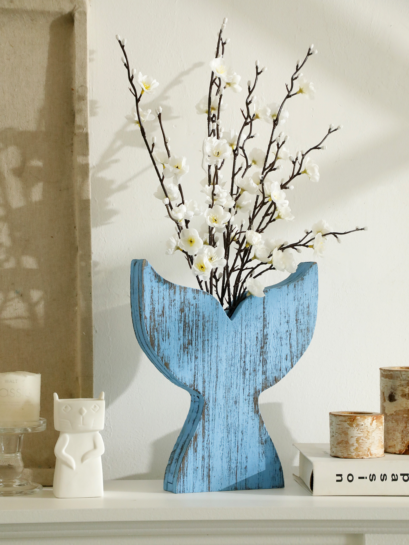 Nautical Wooden Vase Whale Tai - مراجعة Dried Flower Bulk وسعره
