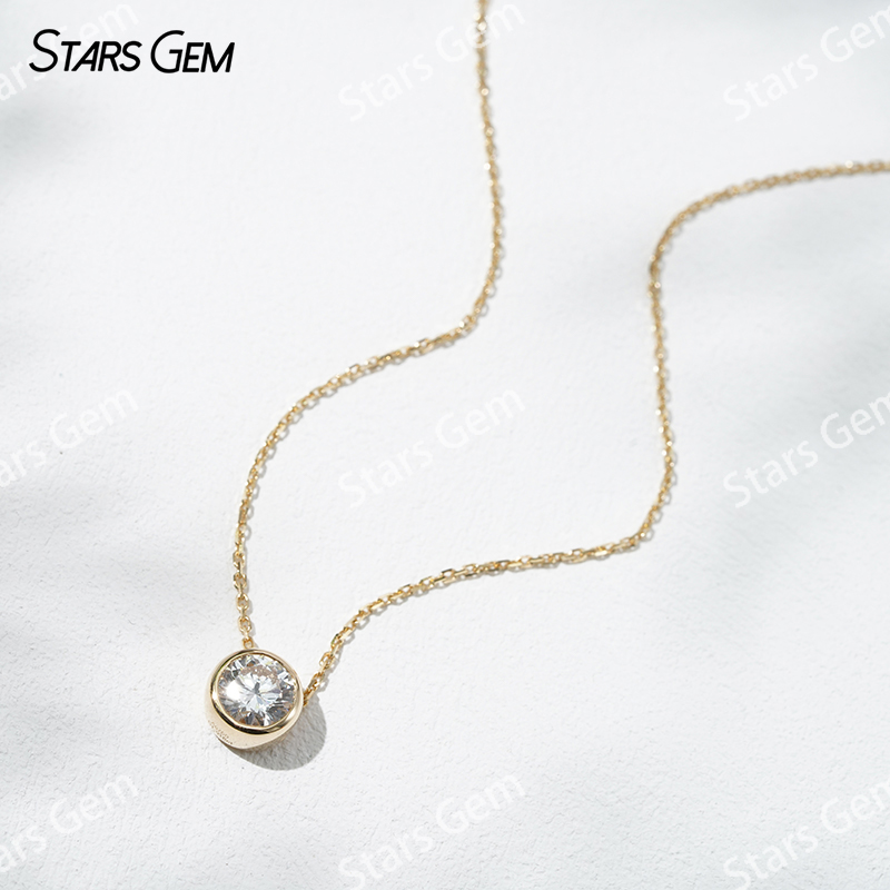 18K Gold 6.4mm 1.0ct Round Bri - مراجعة Bezels Set Pendant وسعره