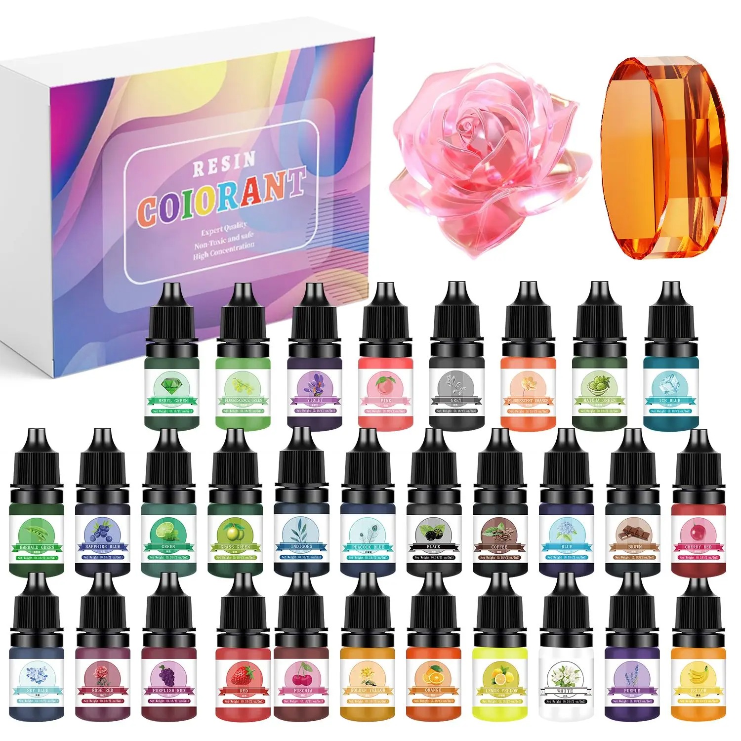 30Colors 5ml Epoxy Resin Pigme - مراجعة Epoxy Uv Resin Kit وسعره