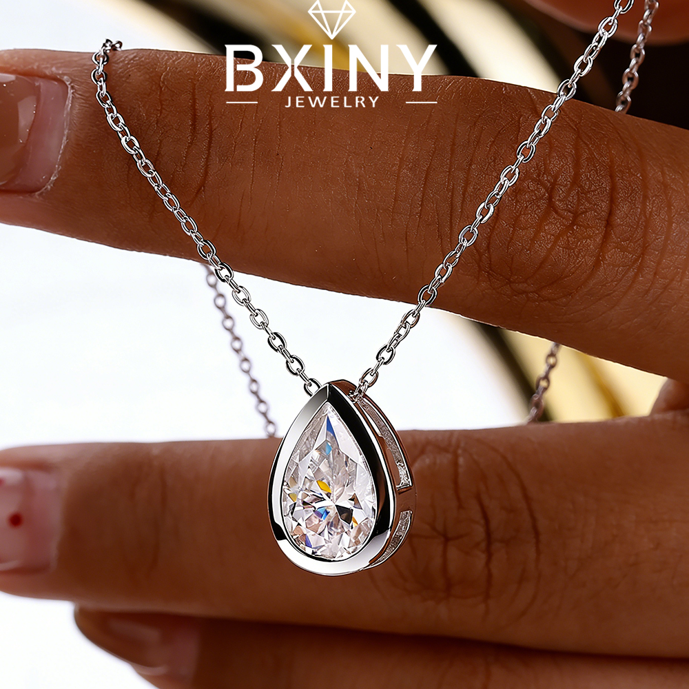 BXINY 4Carat Bezel Set WaterDr - مراجعة Bezels Set Pendant وسعره