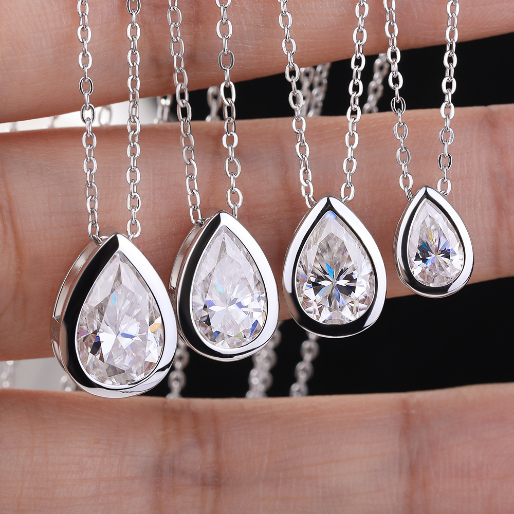 BXINY 4Carat Bezel Set WaterDr - مراجعة Bezels Set Pendant وسعره