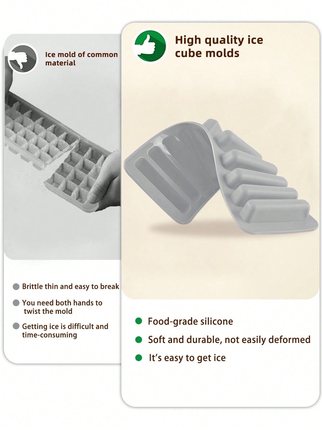 1pc Multi-grid Ice Cube Mold,  - مراجعة Silicone Mold Tray وسعره