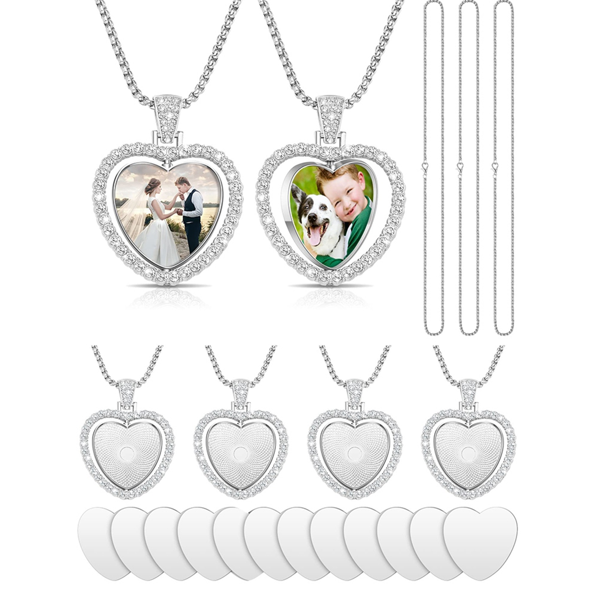 24Pcs Sublimation Rhinestone T - مراجعة Bezels Set Pendant وسعره