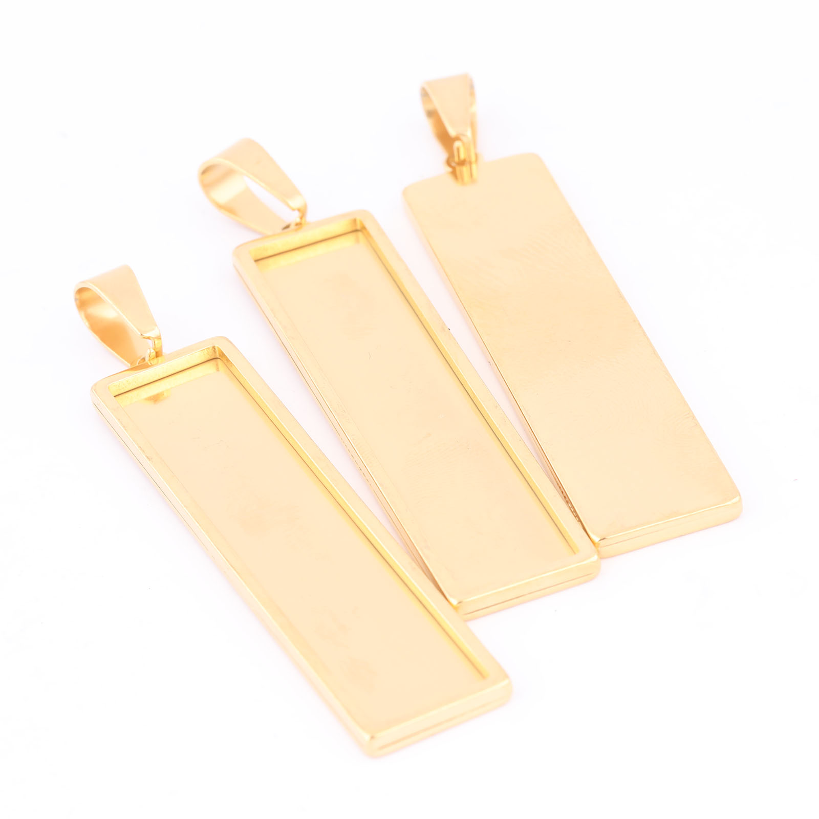5pcs Stainless Steel Gold Plat - مراجعة Bezels Set Pendant وسعره