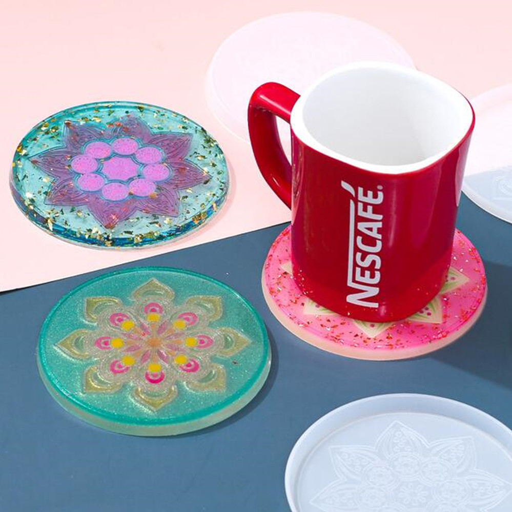 1Pcs Round Coaster Resin Silic - مراجعة Coaster Mold Round وسعره