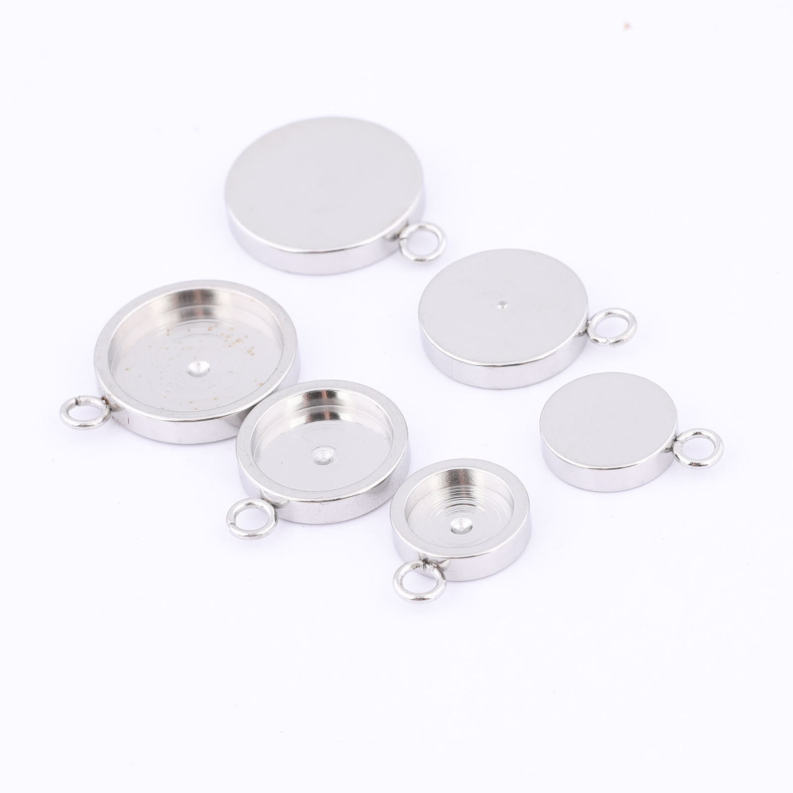20pcs Stainless Steel 6mm 8mm  - مراجعة Bezels Set Pendant وسعره