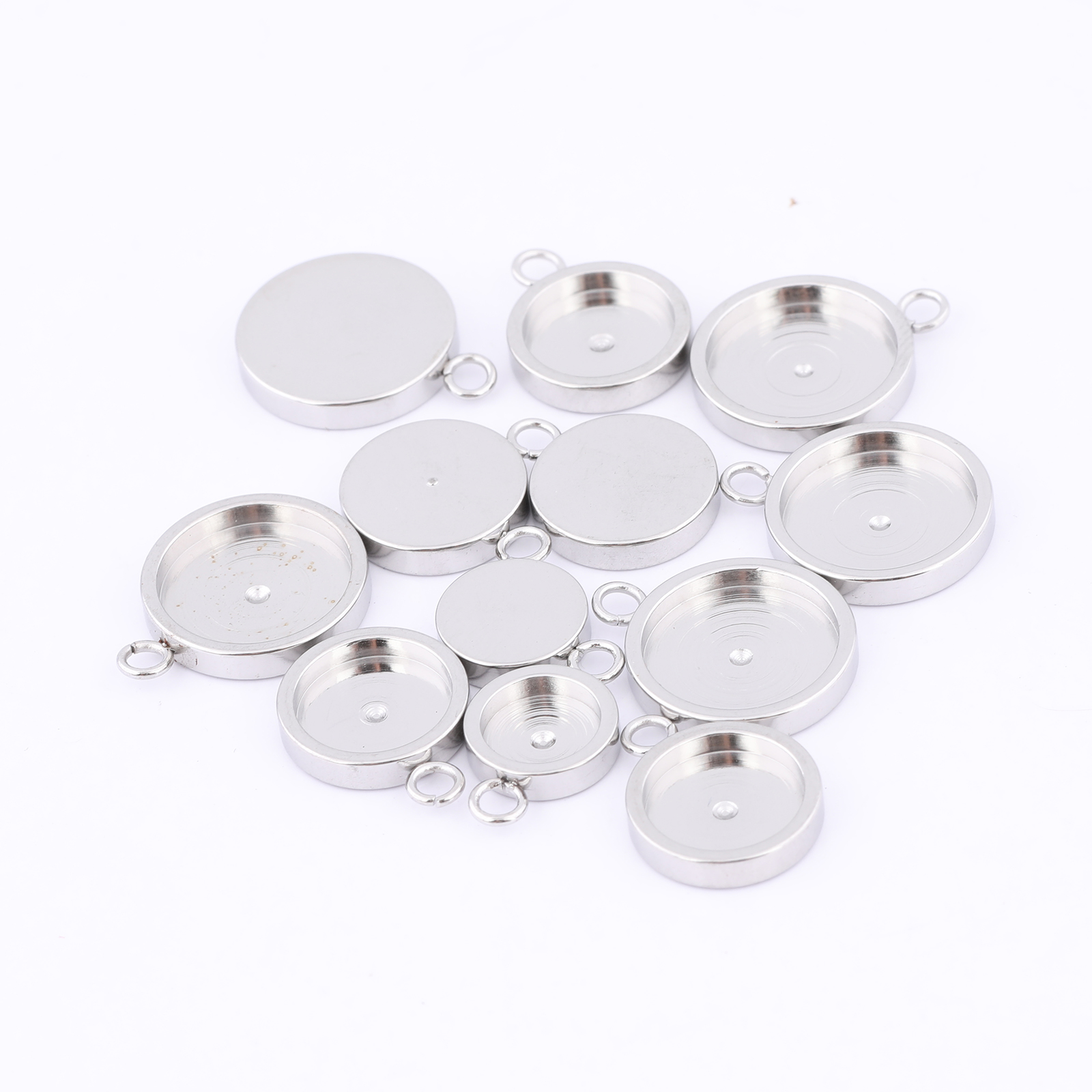 20pcs Stainless Steel 6mm 8mm  - مراجعة Bezels Set Pendant وسعره