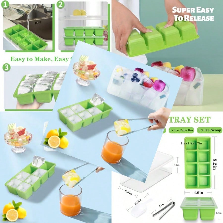 Ice Trays For Freezer With Lid - مراجعة Silicone Mold Tray وسعره
