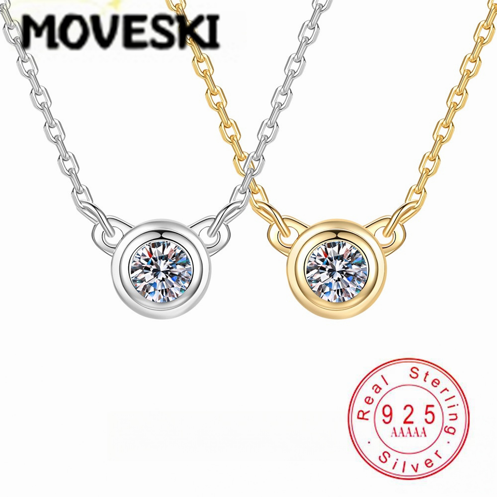 S925 Sterling Silver Moissanit - مراجعة Bezels Set Pendant وسعره