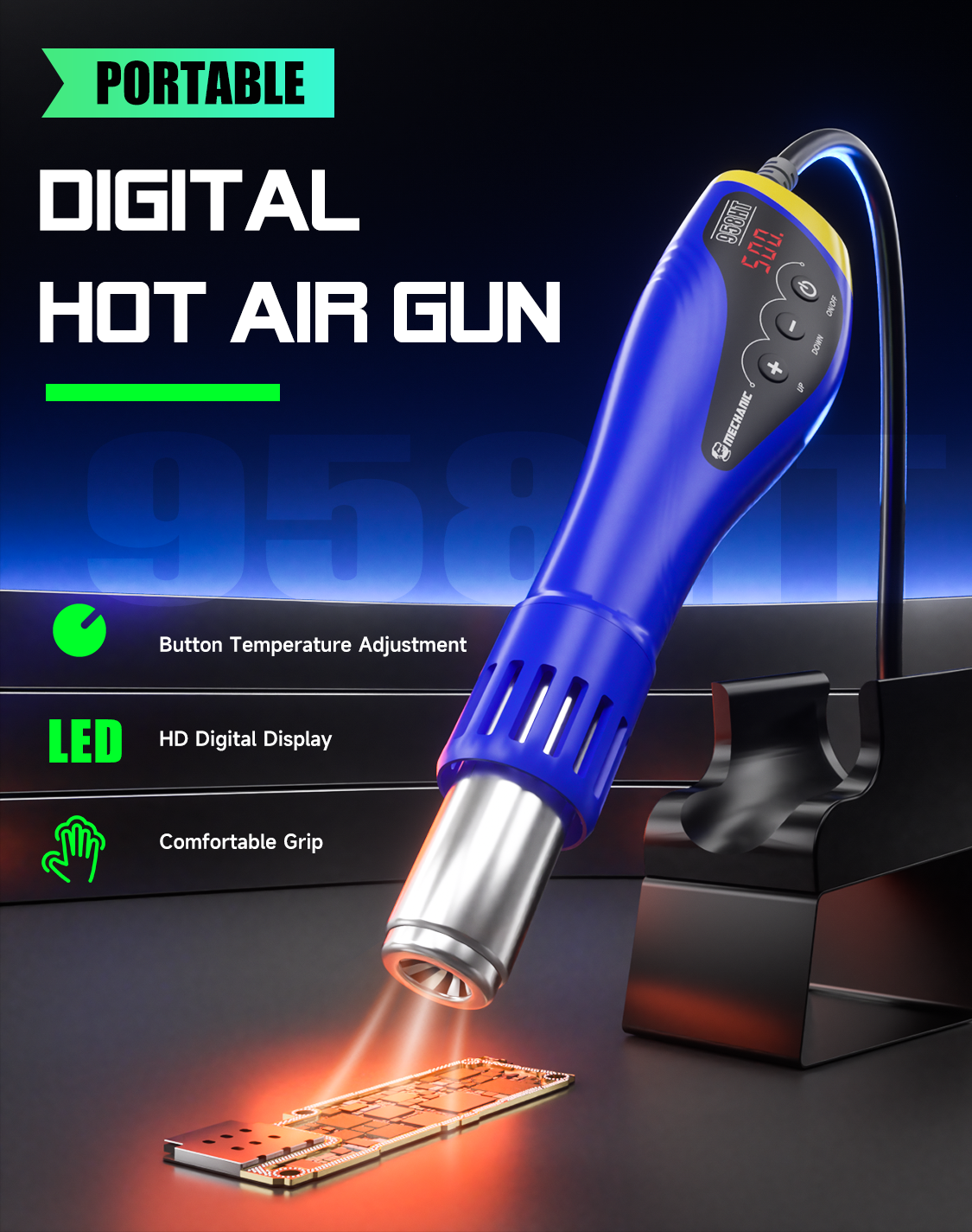 MECHANIC OFFICIAL HT-958 Porta - مراجعة Heat Gun Small وسعره