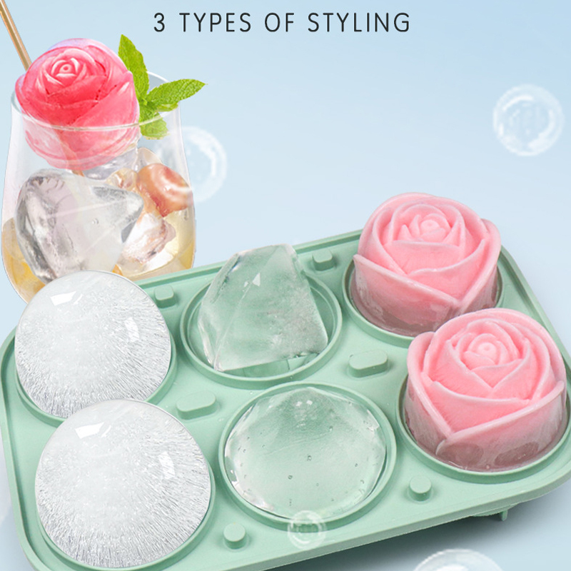 3D Rose Diamond Round Ice Cube - مراجعة Coaster Mold Round وسعره