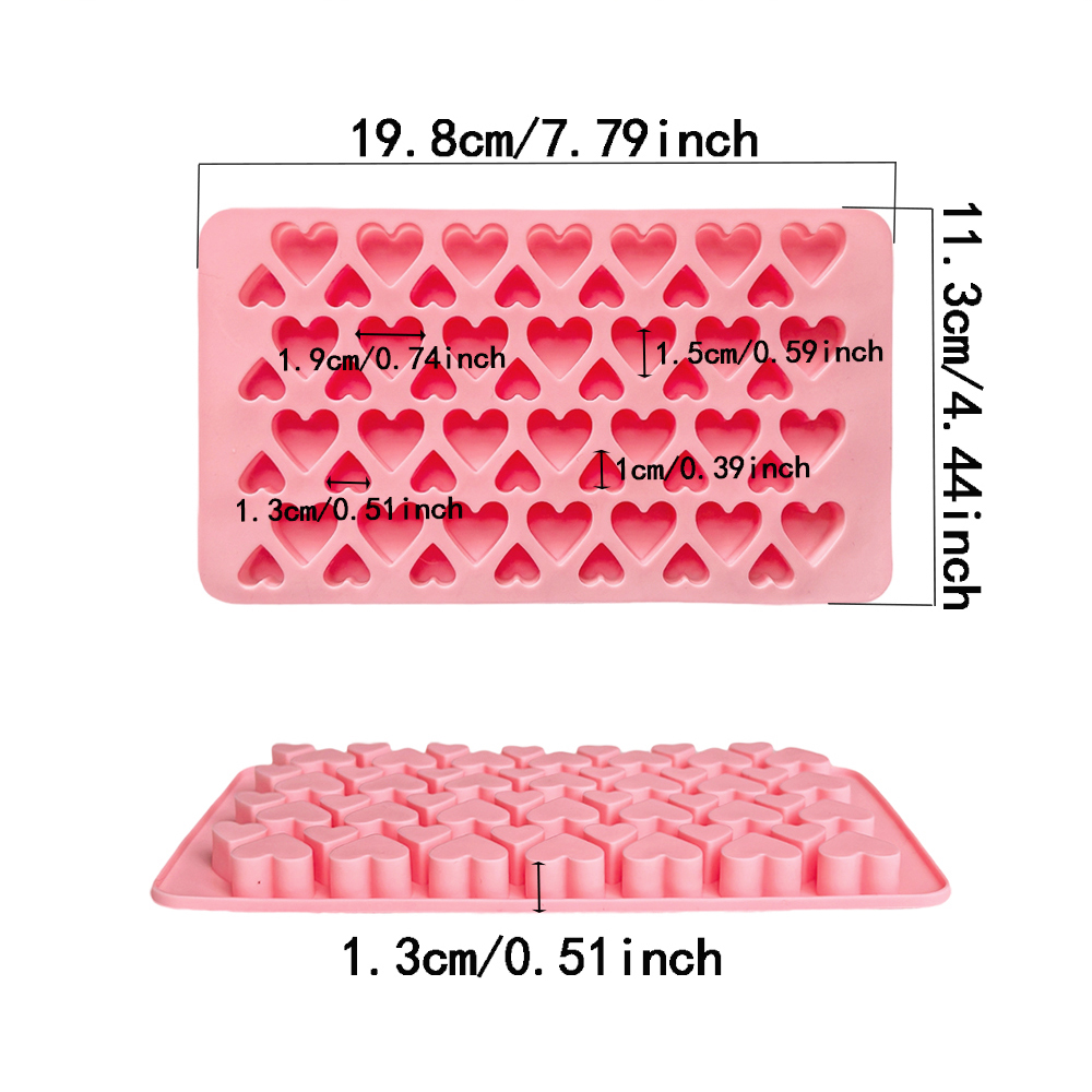 56 cavity size heart-shaped ch - مراجعة Silicone Mold Tray وسعره