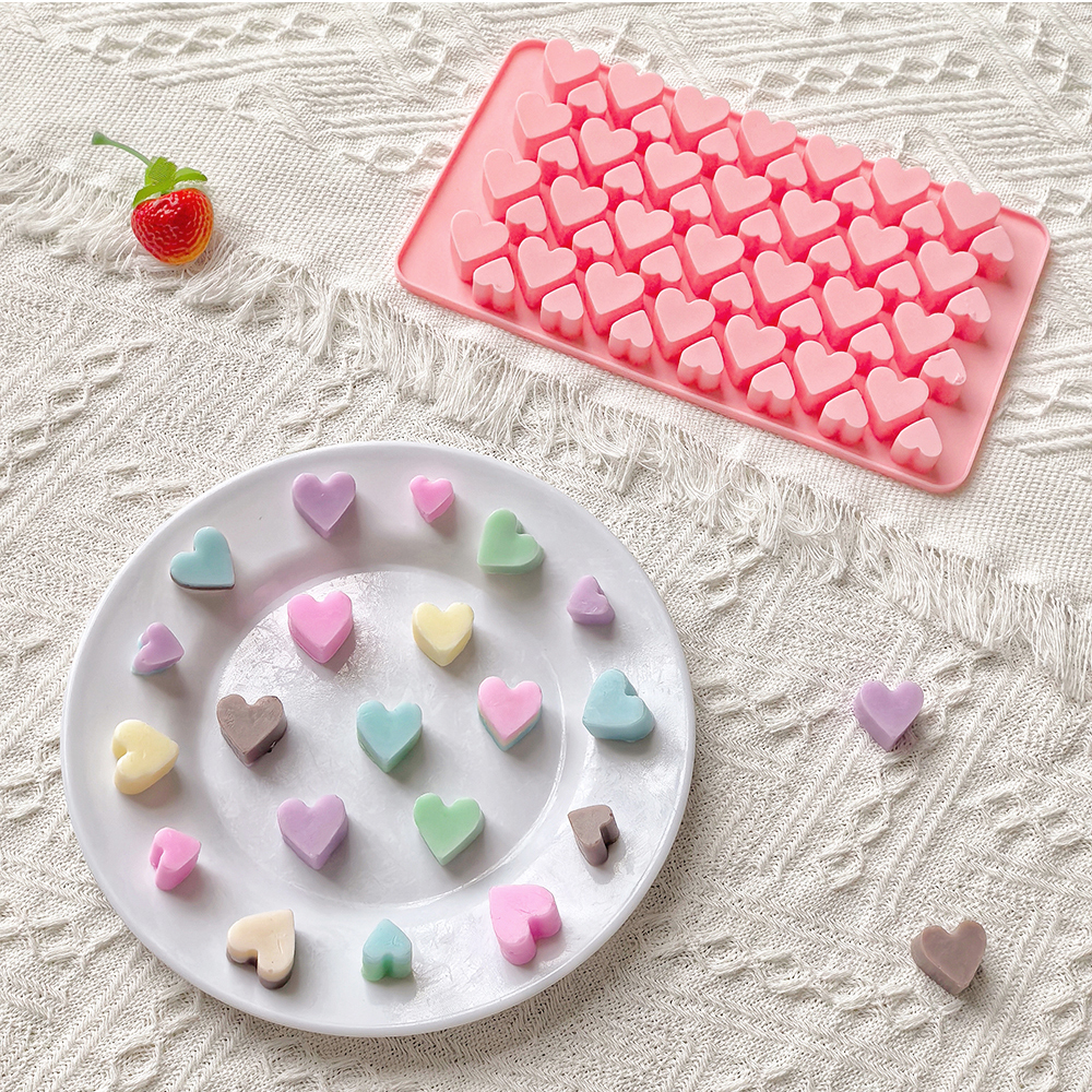 56 cavity size heart-shaped ch - مراجعة Silicone Mold Tray وسعره