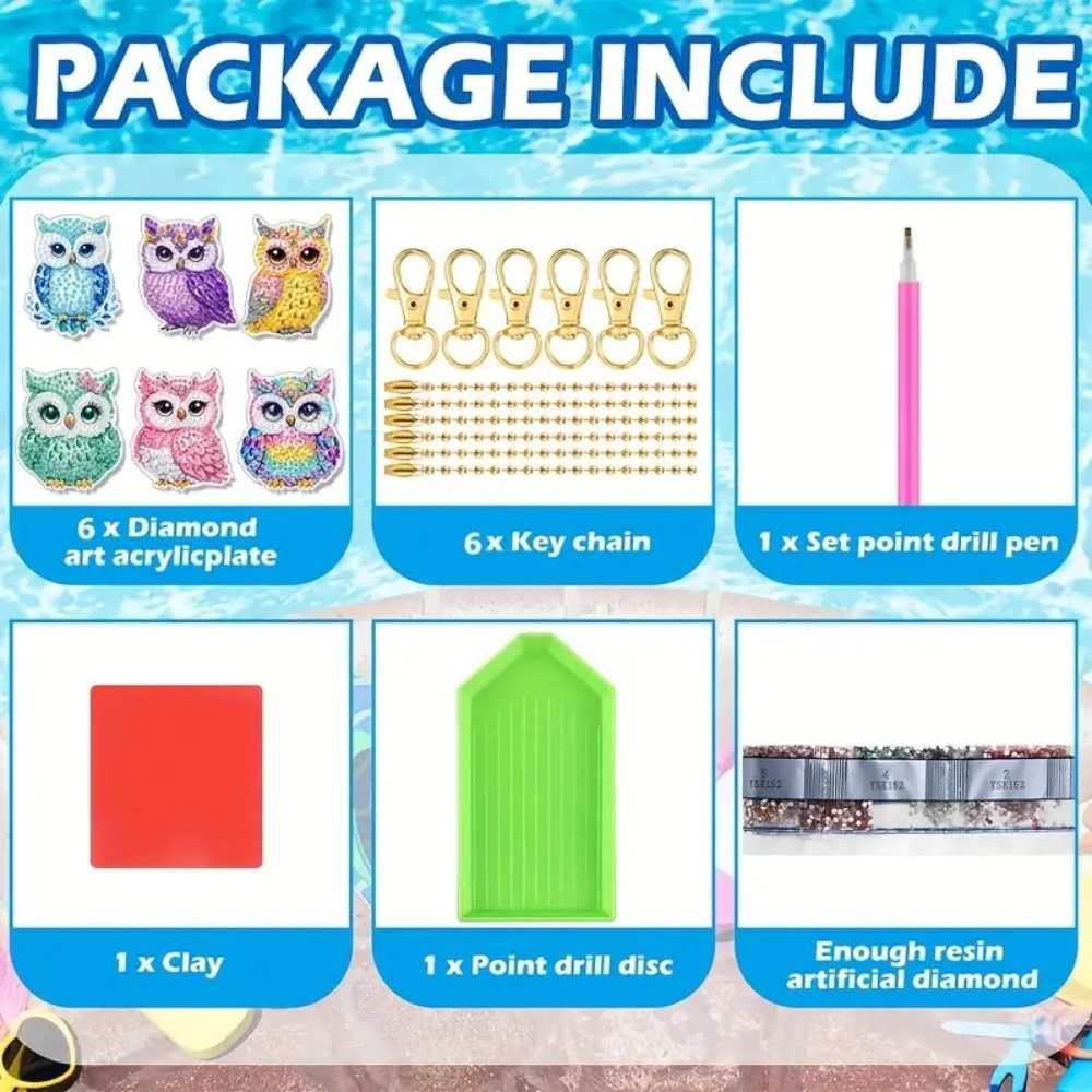 6-piece/set DIY Diamond Keycha - مراجعة Resin Craft Supplies وسعره