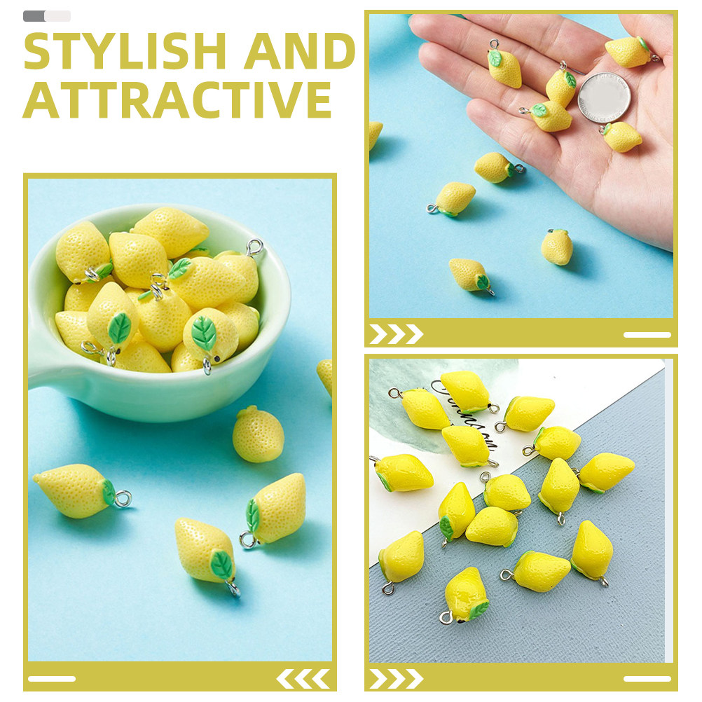 20Pcs Resin Lemon Charms Fruit - مراجعة Crafting Resin وسعره