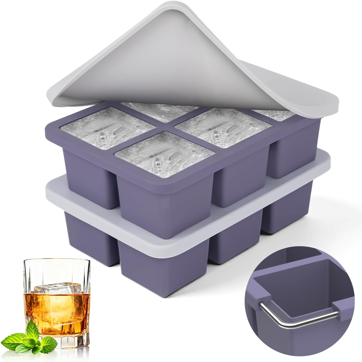2pack Large Silicone Ice Cube  - مراجعة Silicone Mold Tray وسعره