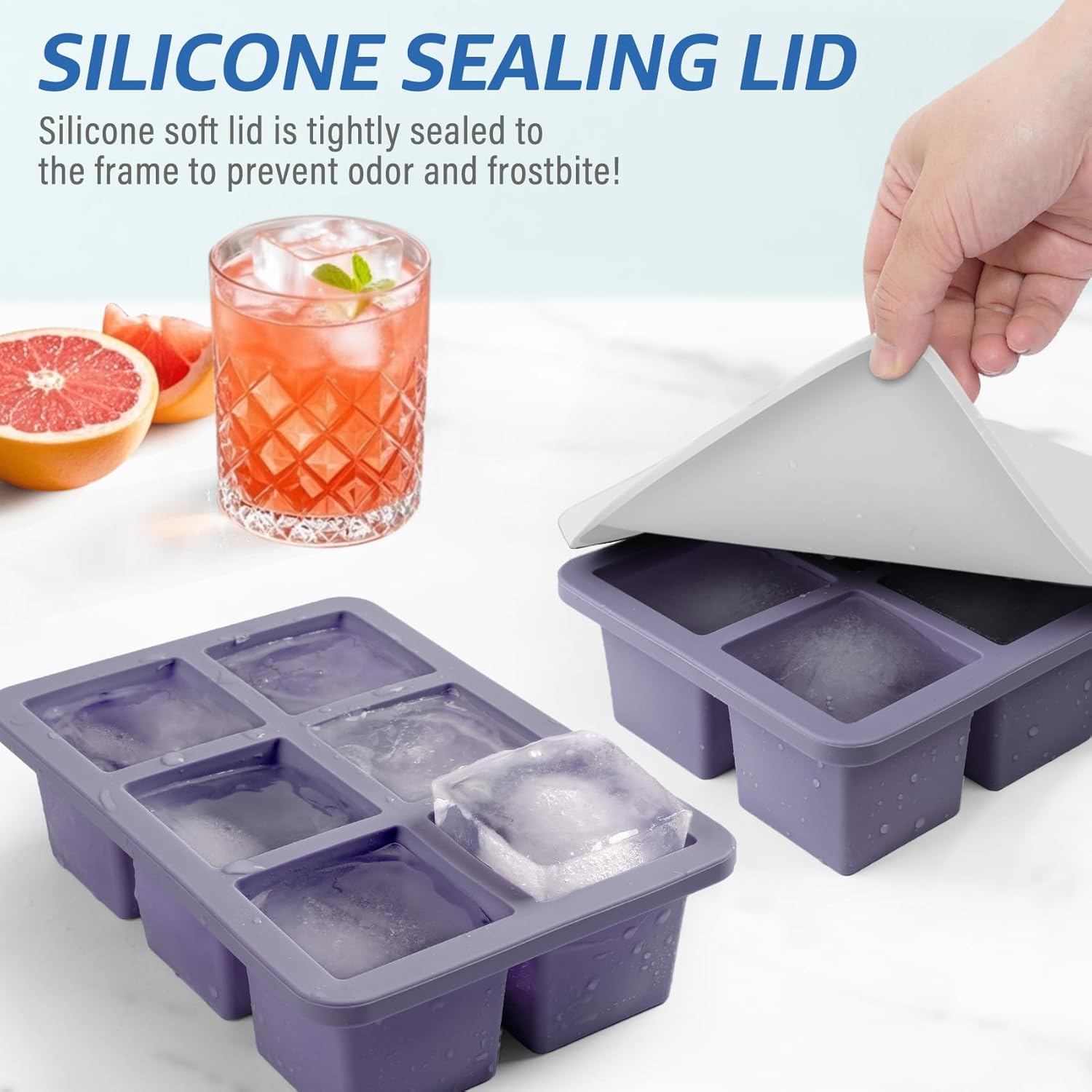 2pack Large Silicone Ice Cube  - مراجعة Silicone Mold Tray وسعره