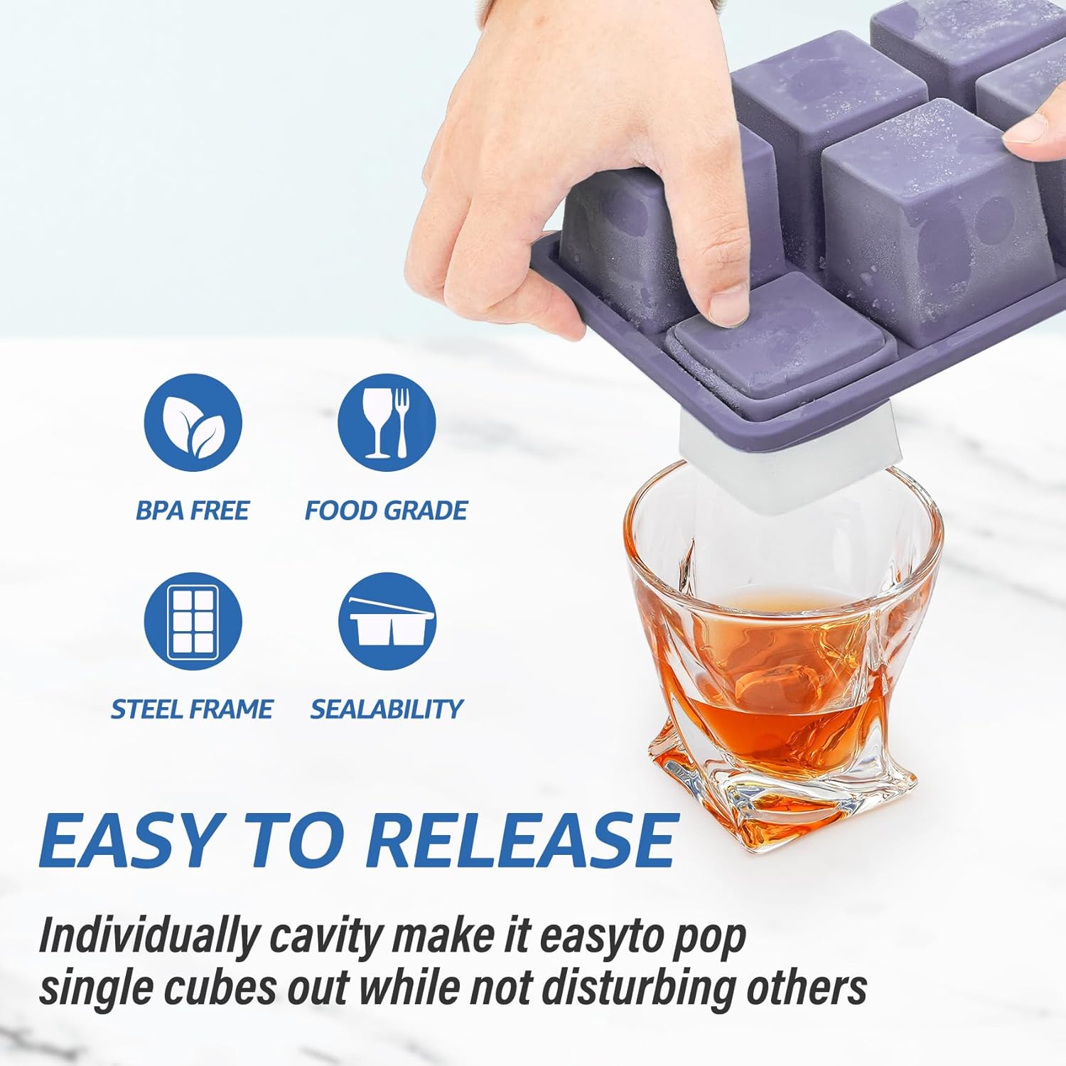 2pack Large Silicone Ice Cube  - مراجعة Silicone Mold Tray وسعره