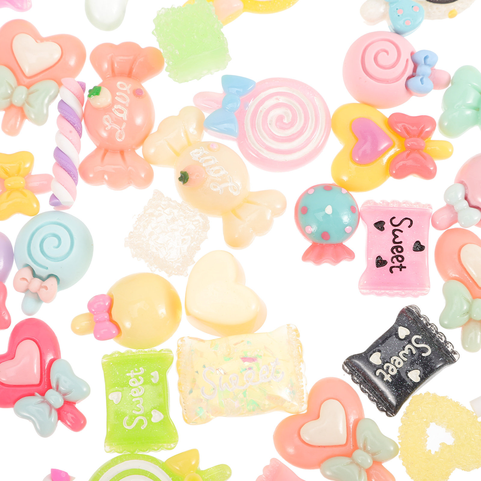 50Pcs Candy Hair Clips Resin F - مراجعة Resin Craft Supplies وسعره
