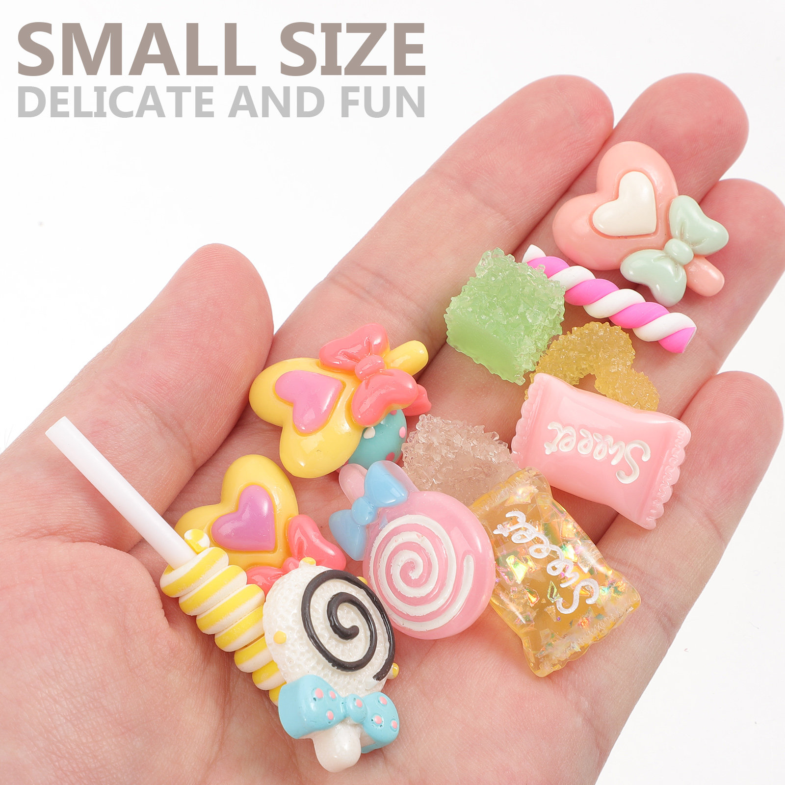 50Pcs Candy Hair Clips Resin F - مراجعة Resin Craft Supplies وسعره
