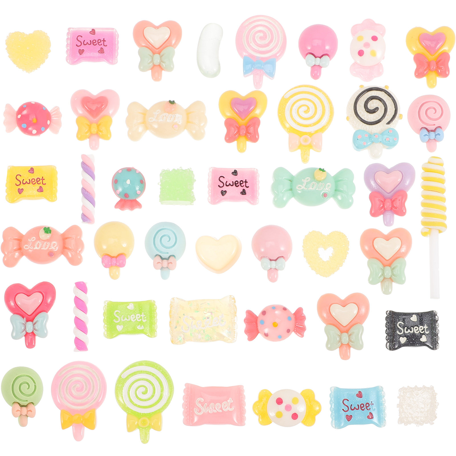 50Pcs Candy Hair Clips Resin F - مراجعة Resin Craft Supplies وسعره