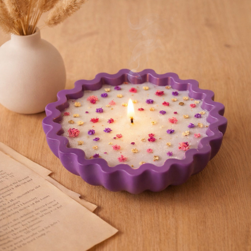 1 Epoxy plaster origami wave e - مراجعة Coaster Mold Round وسعره