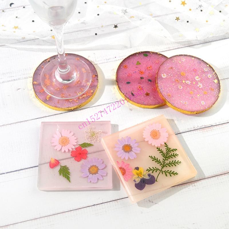 2Pcs Round Square Resin Mold G - مراجعة Geode Mold Silicone وسعره
