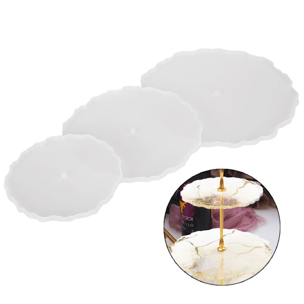 3pcs Irregular Round Fruit Tra - مراجعة Coaster Mold Round وسعره