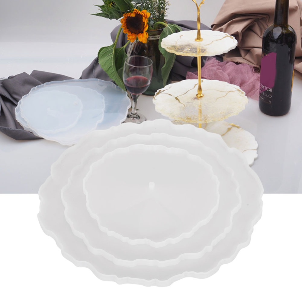 3pcs Irregular Round Fruit Tra - مراجعة Coaster Mold Round وسعره