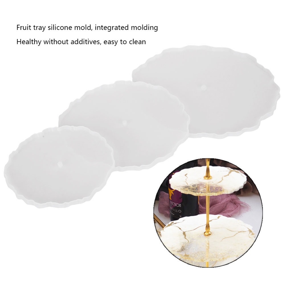 3pcs Irregular Round Fruit Tra - مراجعة Coaster Mold Round وسعره