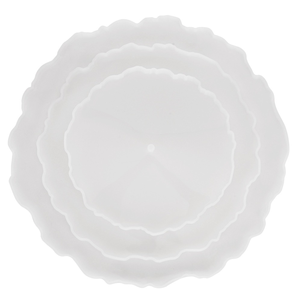 3pcs Irregular Round Fruit Tra - مراجعة Coaster Mold Round وسعره