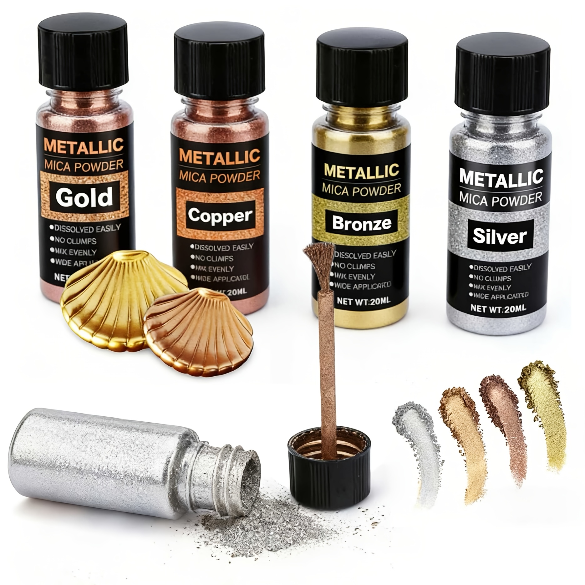 Metallic Mica Powder, Brushed  - مراجعة Resin Pigment Set وسعره