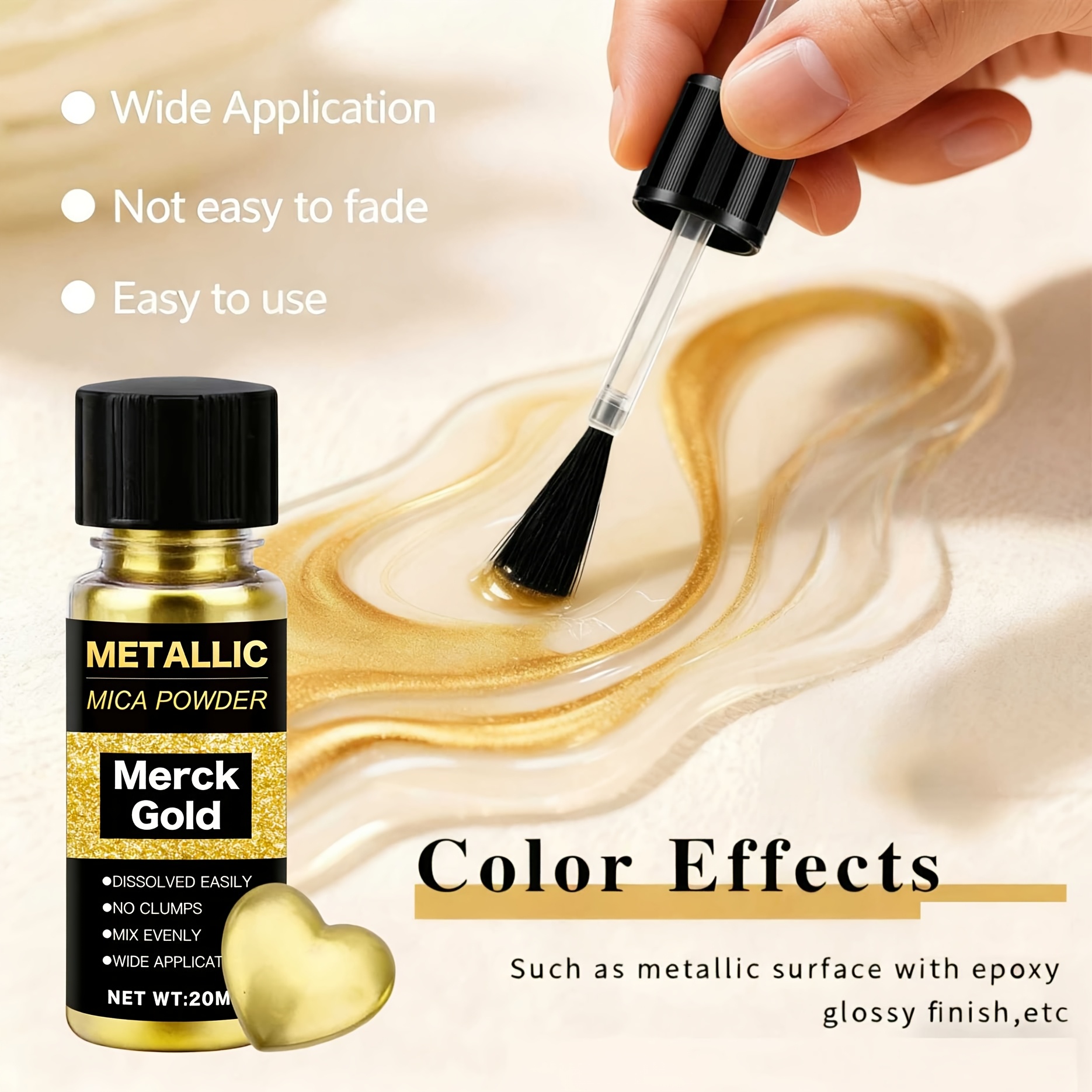Metallic Mica Powder, Brushed  - مراجعة Resin Pigment Set وسعره