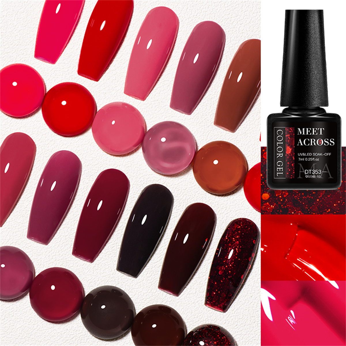 8pcs Gel Nail Polish Set HEMA  - مراجعة Resin Glitter Pack وسعره