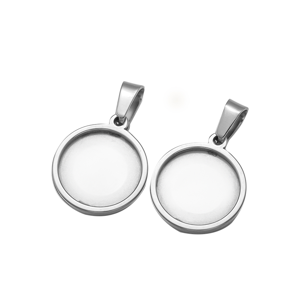 5Pcs/Lot Stainless Steel Round - مراجعة Bezels Set Pendant وسعره