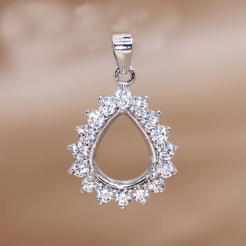 1pc Rose Golden Silvery Tear D - مراجعة Bezels Set Pendant وسعره