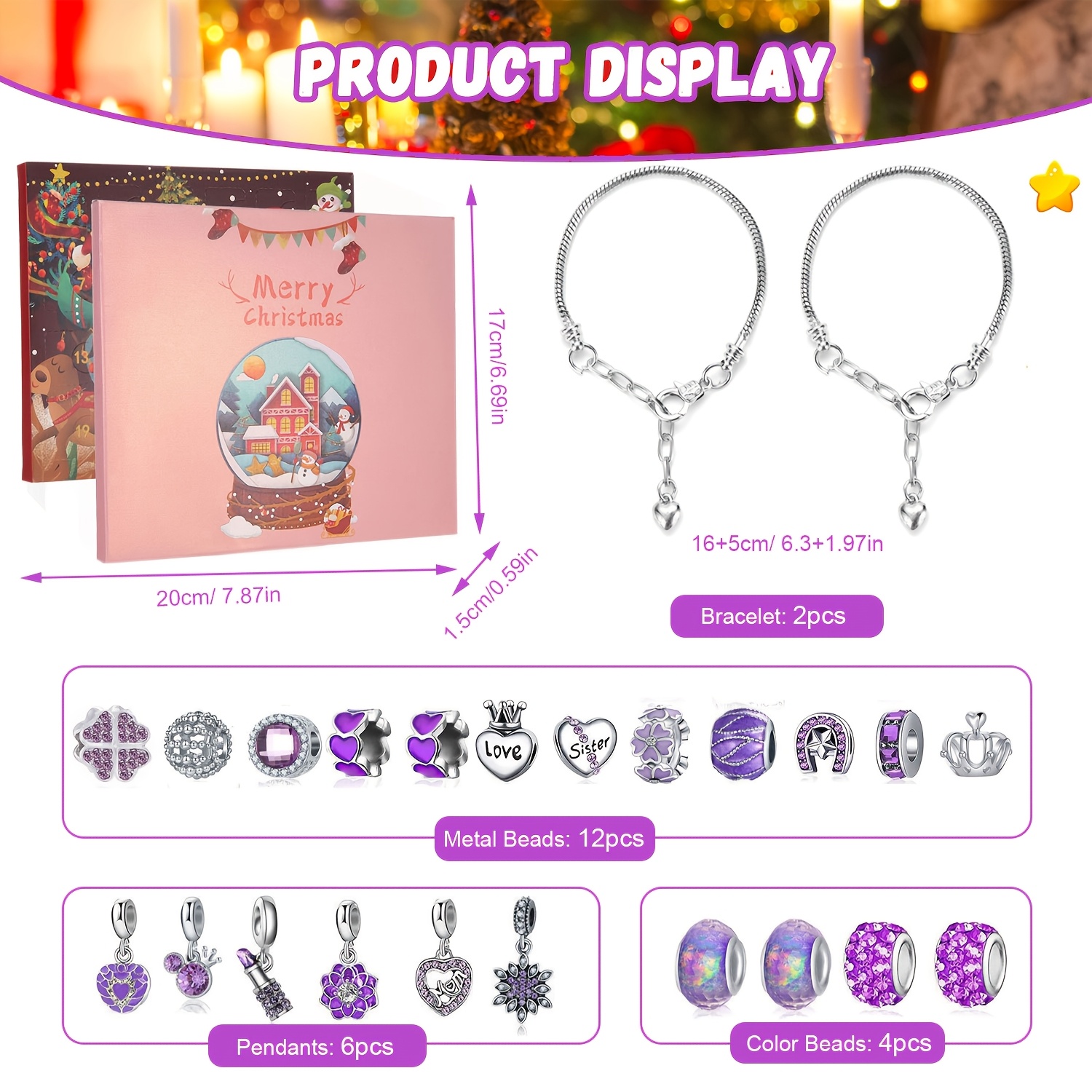 Christmas purple beads DIY jew - مراجعة Resin Jewelry Kit وسعره