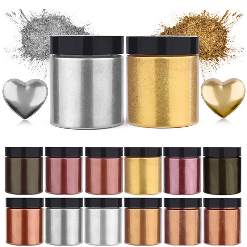 50g Shimmer Metallic Gold Silv - مراجعة Resin Pigment Set وسعره